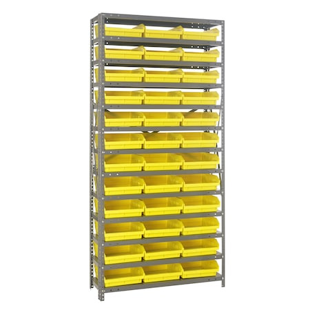 QUANTUM STORAGE SYSTEMS Steel Shelving with plastic bins 1275-109YL